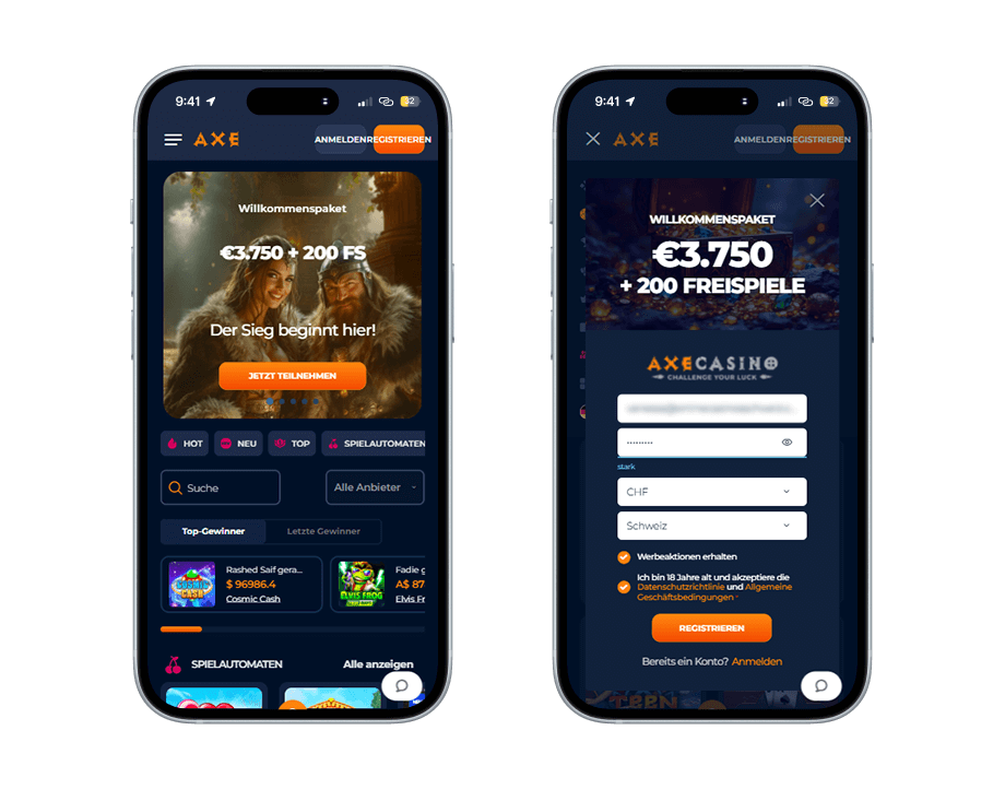 axe casino mobile screenshot 1