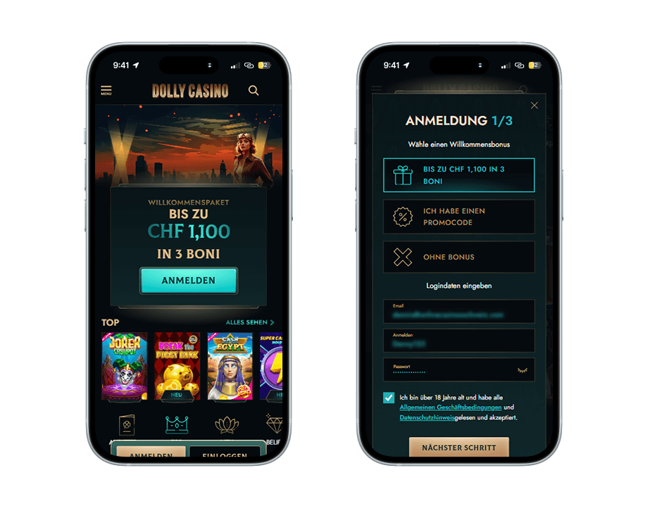 dolly casino mobile screenshot 1