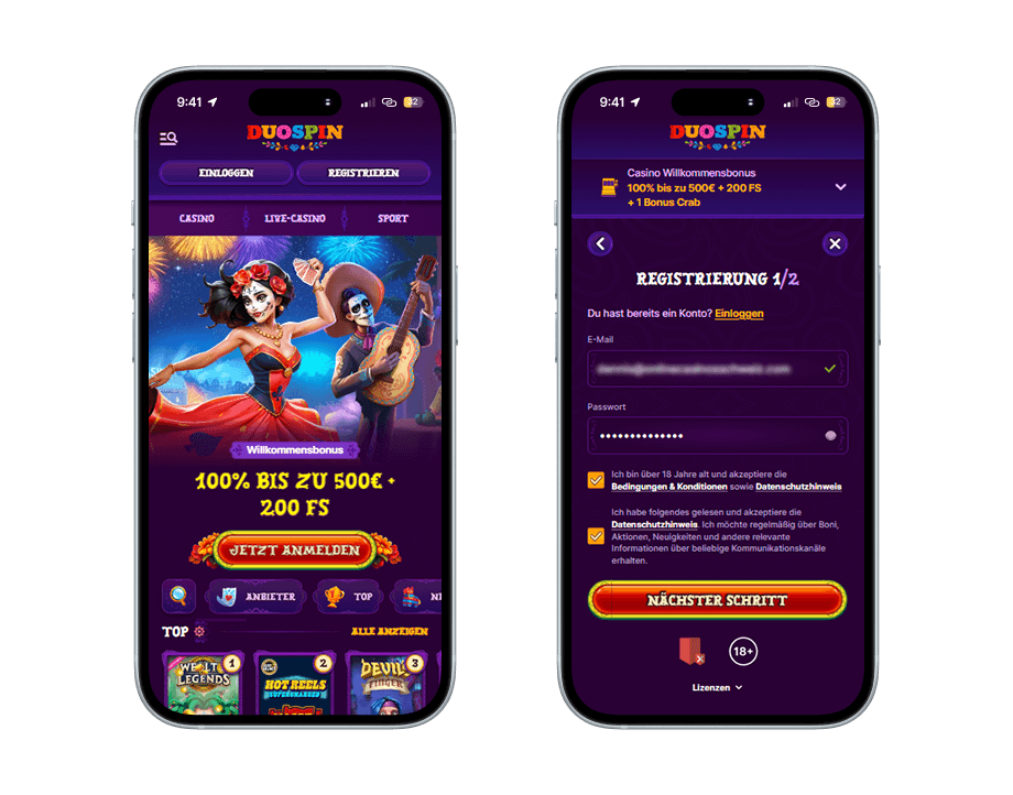 duospin casino screenshot 1