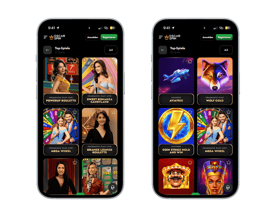 oscarspin mobile screenshot 2