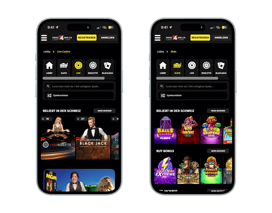 swiss4win casino mobile screenshot 2